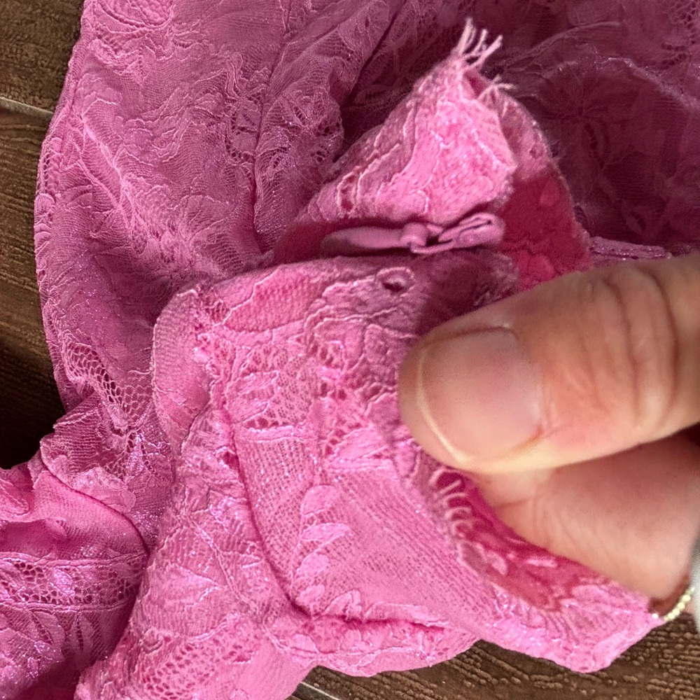 SKIMS Long Sleeve Lace Pink Dress - Picture 3 of 6